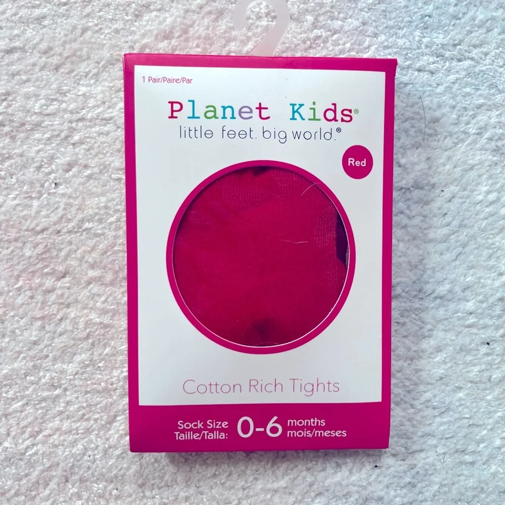 Planet Kids Red Cotton Tights